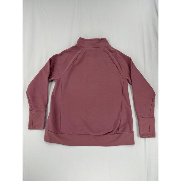Fabletics Mock Neck Sweatshirt Pink Pockets Gym Workout Yoga Thumb Holes - Picture 4 of 6